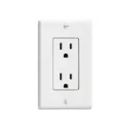 White three prong grounded electrical outlet illustrating grounding kids through voice, heart, and feet