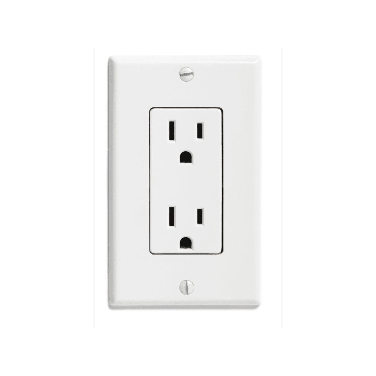White three prong grounded electrical outlet illustrating grounding kids through voice, heart, and feet