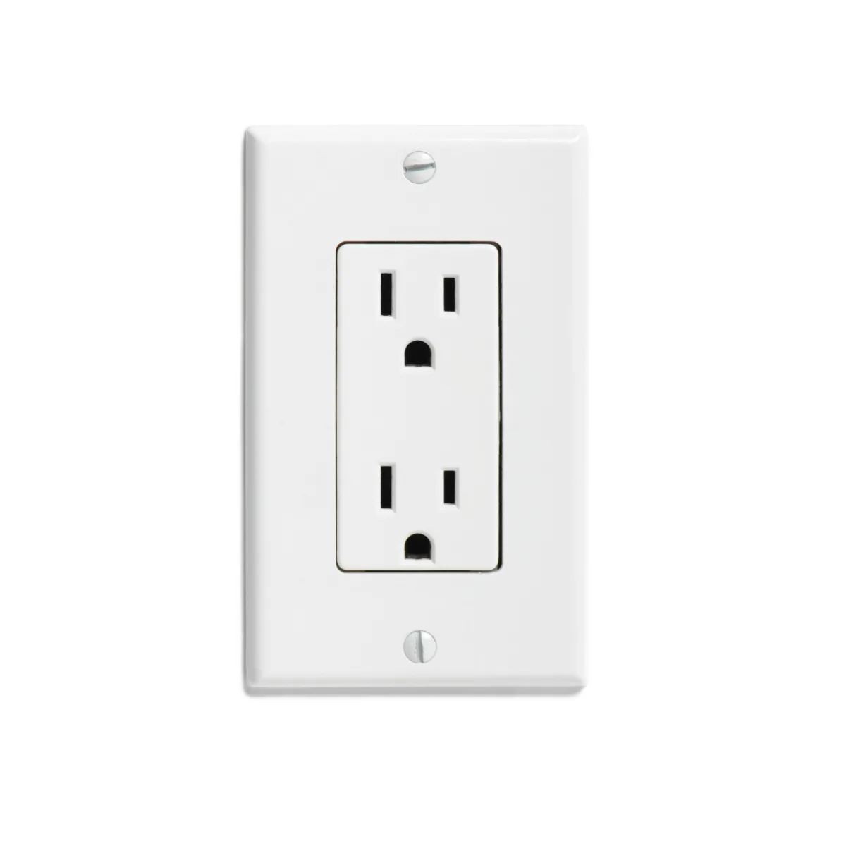 White three prong grounded electrical outlet illustrating grounding kids through voice, heart, and feet