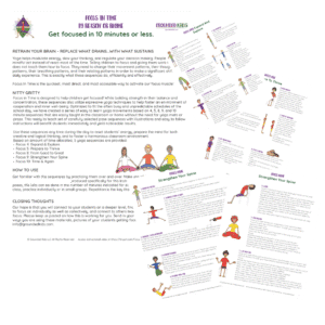 Printable yoga pose flow from the Focus in Time kit