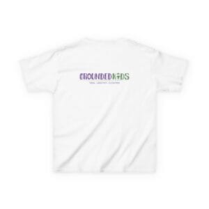 Back of shirt with Grounded Kids Yoga logo design