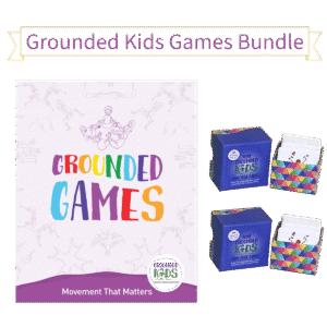 Cover of the Grounded Kids Yoga Games Book showing title and pose illustrations
