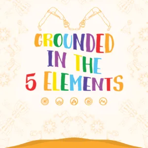 Grounded Kids Yoga 5 Elements Student Workbook cover with journal prompts and orange design