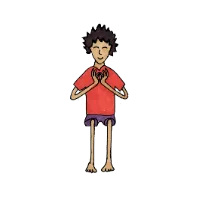 Person seated on a chair with hands resting on the knees, thumbs and forefingers touching in a mudra