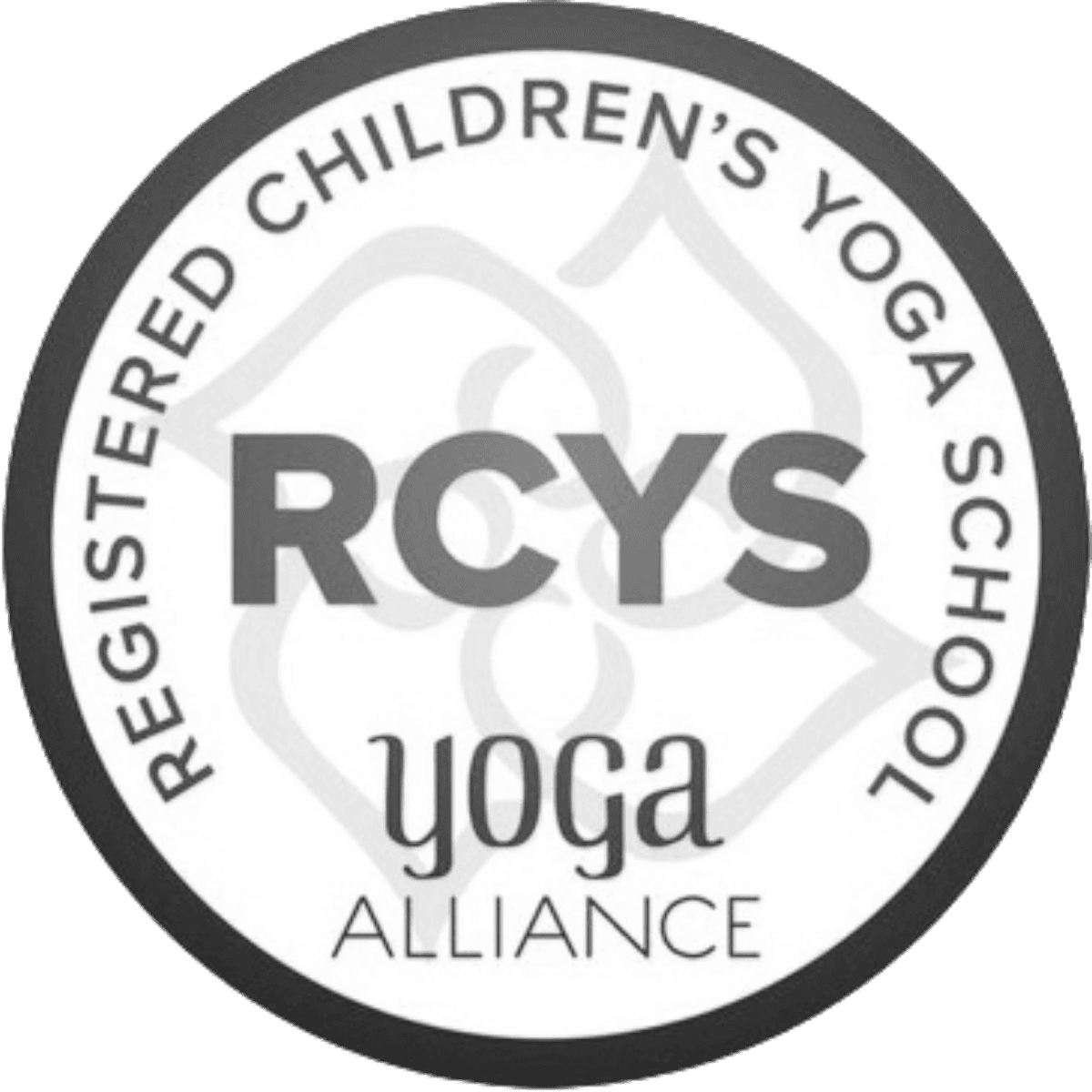 Registered Children’s Yoga School (RCYS) certification badge from Yoga Alliance