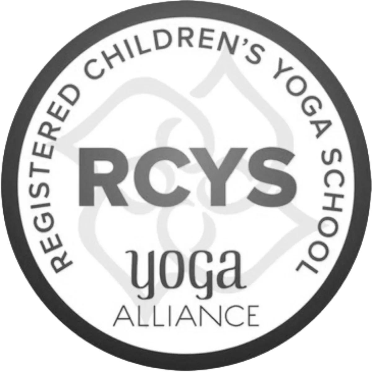 Registered Children’s Yoga School (RCYS) certification badge from Yoga Alliance
