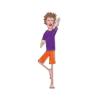 Person balancing on one leg in Tree Pose with one hand resting by the ear