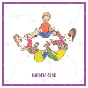 Kids yoga card with purple border representing the crown chakra