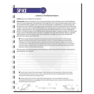 Lesson 2: The Element Space from the Grounded in the 5 Elements curriculum, featuring an introduction to space as a container for connection, guided journaling prompts, and mindfulness exercises to help children explore openness, awareness, and presence.